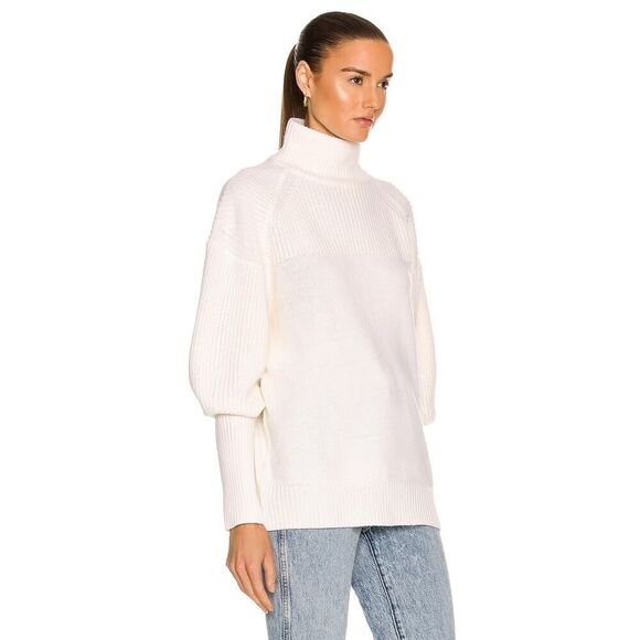 LOULOU STUDIO Tapia Wool Cashmere Sweater in cream Large - Picture 2 of 10